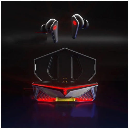 K98 Black wireless Bluetooth earbuds with charging bay for gaming and music