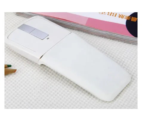 Black Bluetooth 4.0 folding touch wireless mouse shown in compact and folded position.