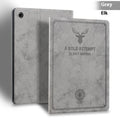 Deer pattern soft shell protective case for iPad in TPU leather, shown in clamshell design.
