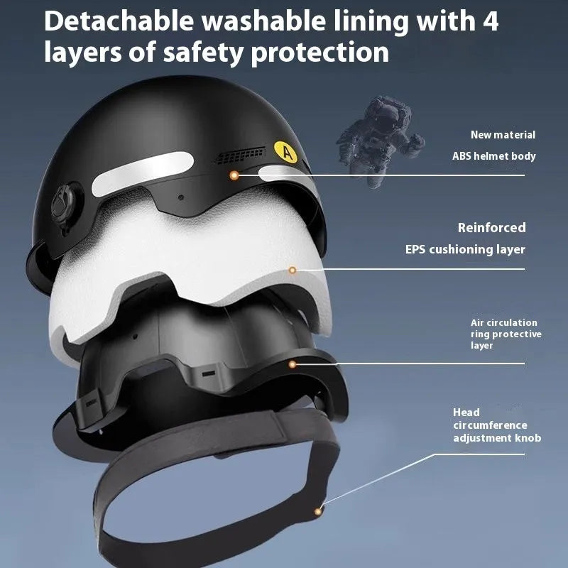3C certified polypropylene electric motorcycle helmet for adults with sun shield
