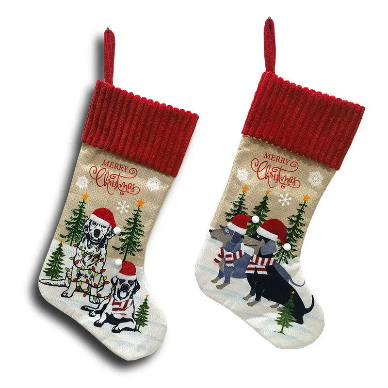Cloth Christmas tree pendant ornament with pastoral design, measuring 46cm by 28cm.