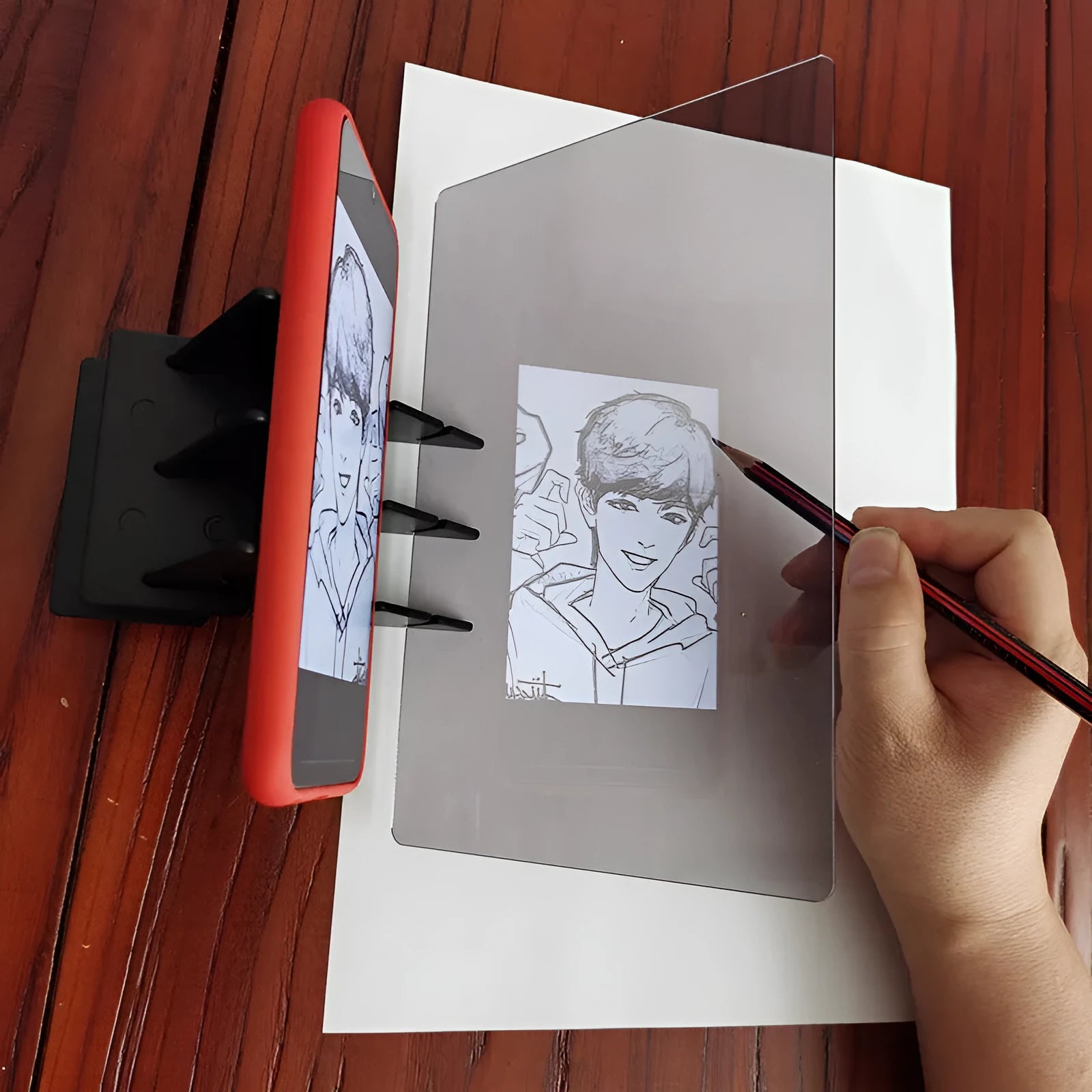 Optical copy drawing board 12 inch plastic projection table bracket with phone holder
