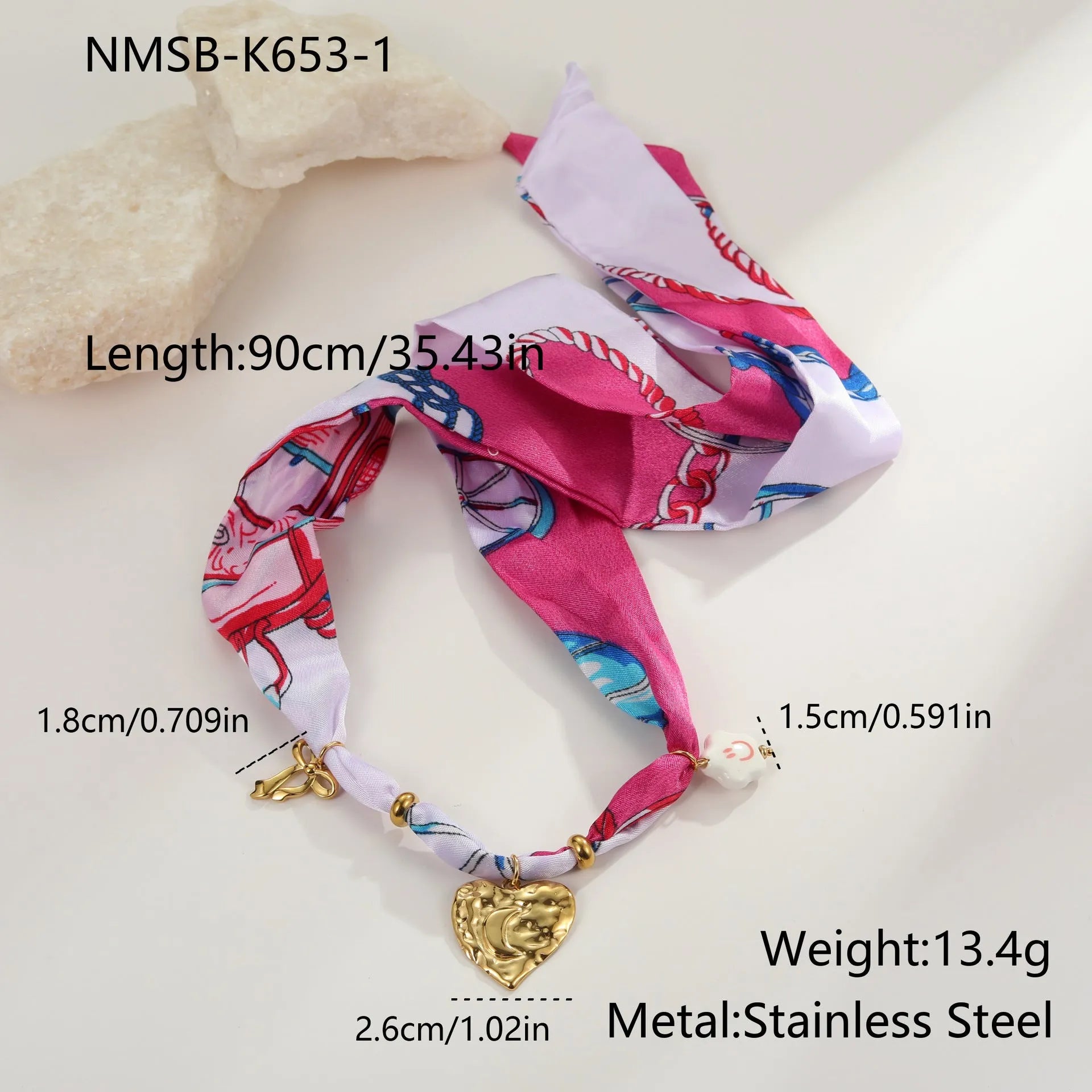 Stainless steel geometric pendant necklace and matching bracelet set with electroplated 18K gold finish