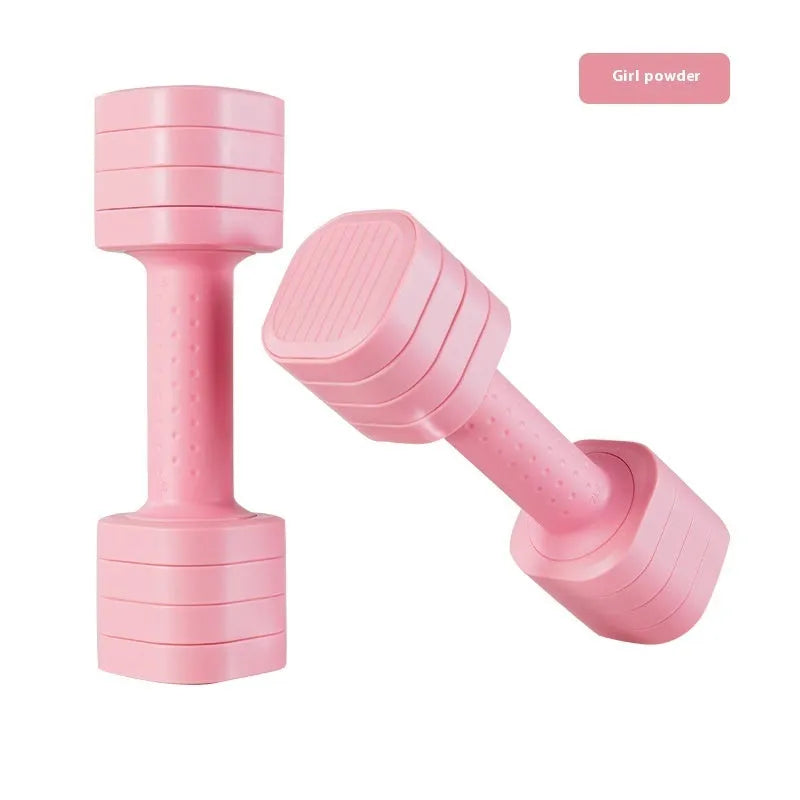 Detachable pink dumbbells for women's fitness with ABS plastic construction