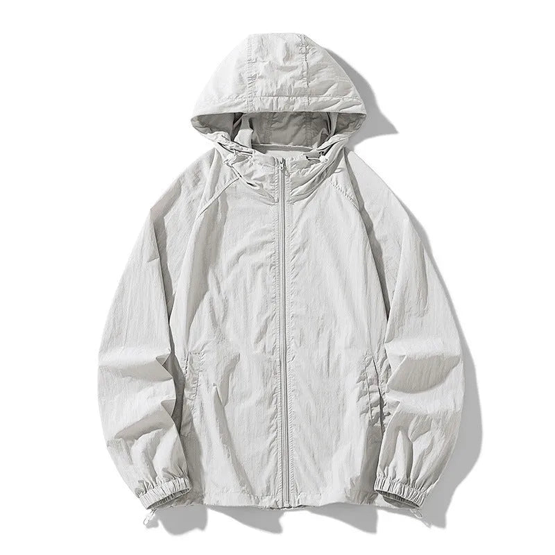 Loose-fit unisex nylon outdoor sports jacket shown in one of eight available colours.