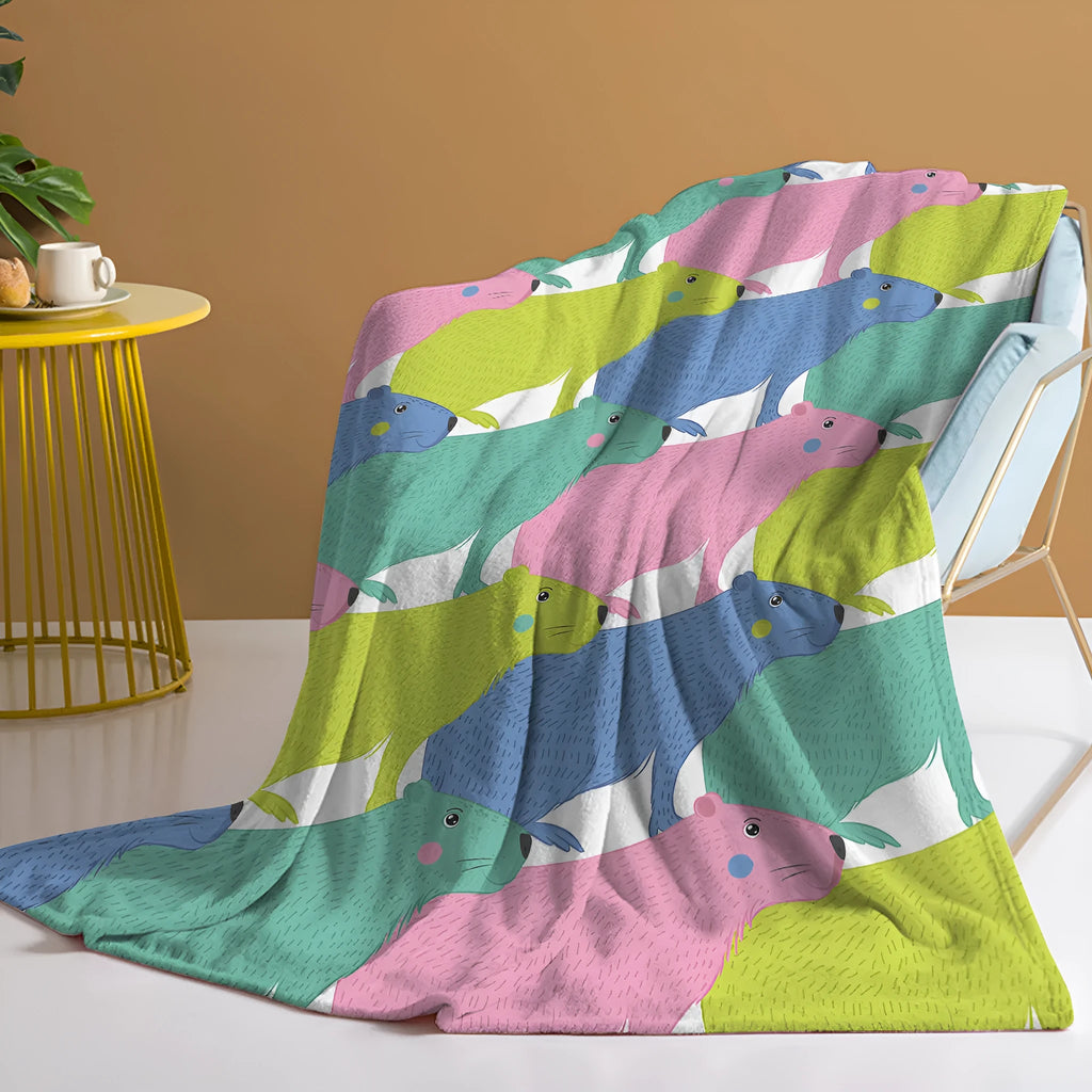 Soft flannel cartoon dolphin pet theme blanket in pink, size 130x150cm