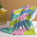 Soft flannel cartoon dolphin pet theme blanket in pink, size 130x150cm