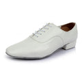 Men's black dancing shoes with synthetic leather upper and calf leather sole for indoor dance