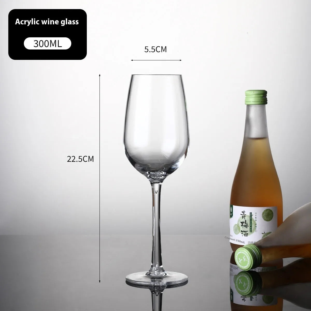 Clear PC acrylic wine bottle with modern design for beverage serving
