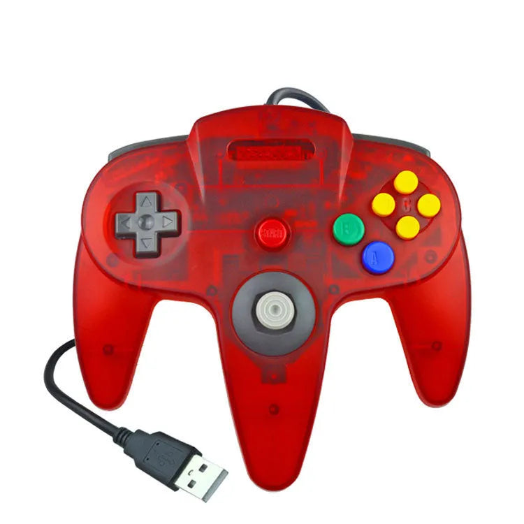 Blue N64 USB game controller for PC computers with original layout