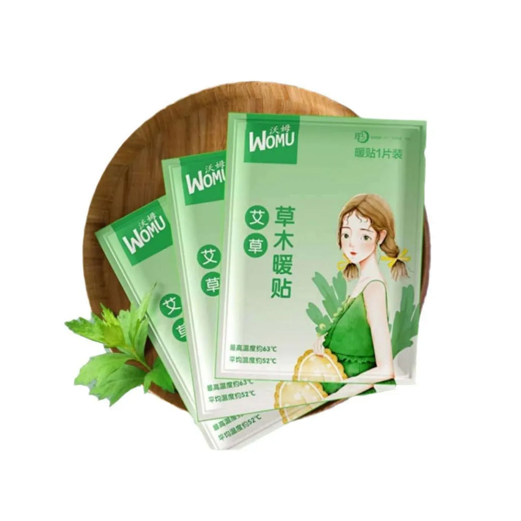 Self-heating herbal warming plaster in four formulation options for abdominal application