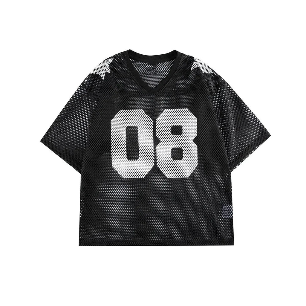 Black half sleeve loose pullover shirt with letter pattern for men and women