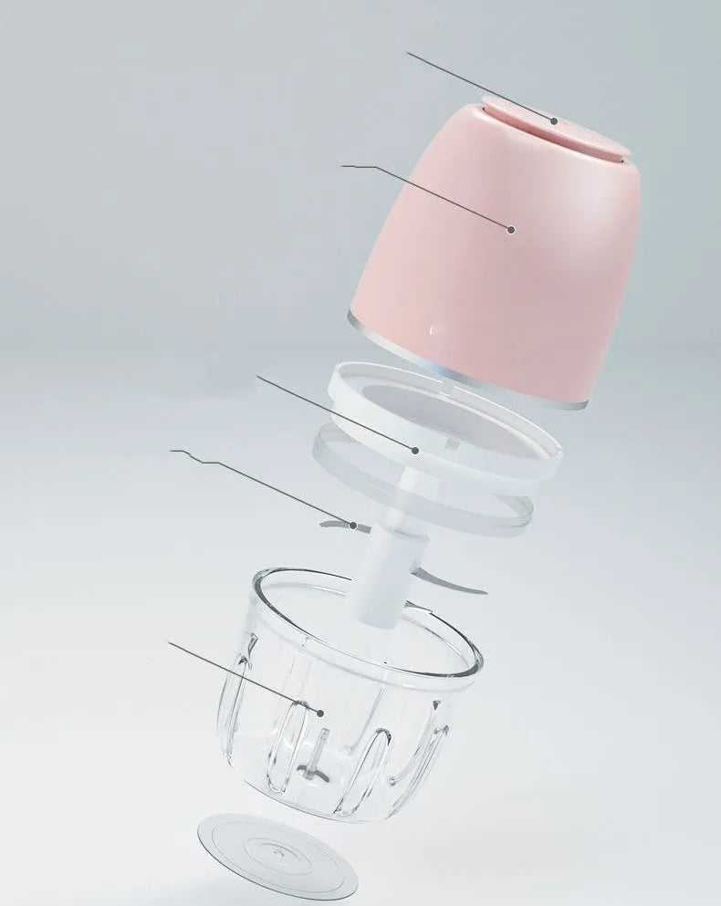 Cherry blossom powder household electric ice crusher with plastic body, 200W motor, compact 105x105x205mm size