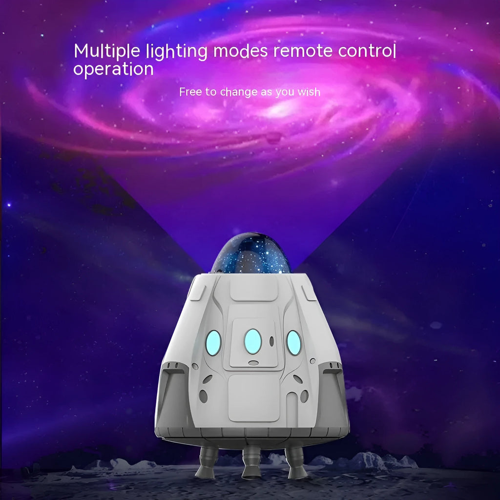 White remote control USB northern lights ambience light projecting green laser stars.