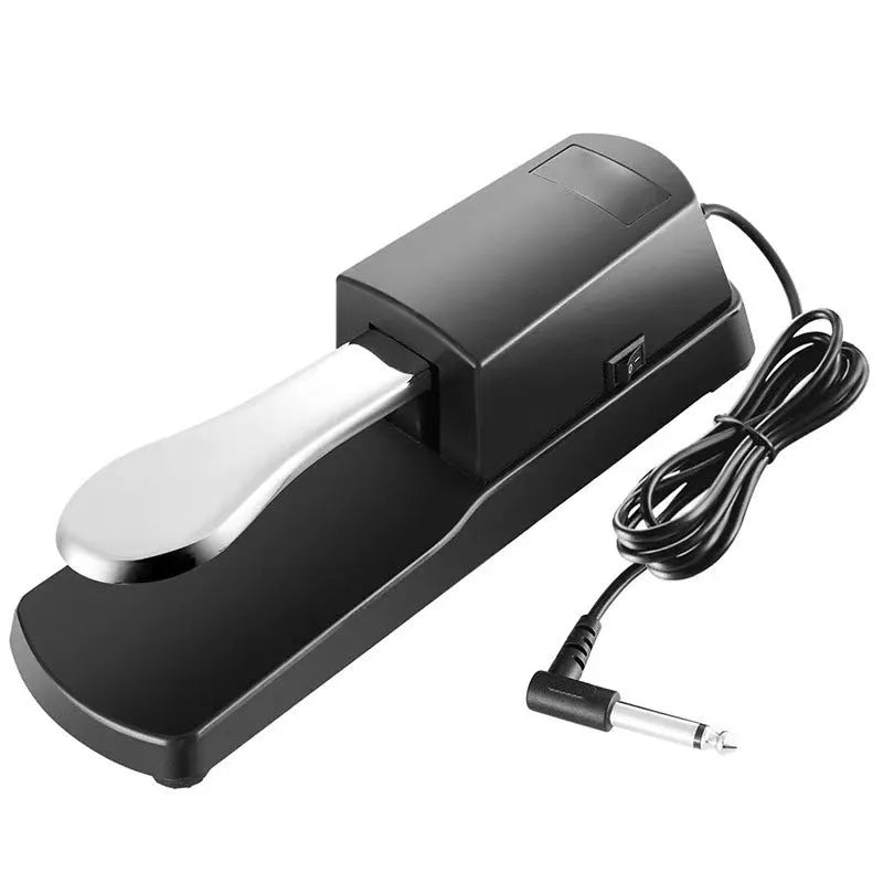 Single-leg sustain pedal for electronic keyboards made from black ABS plastic