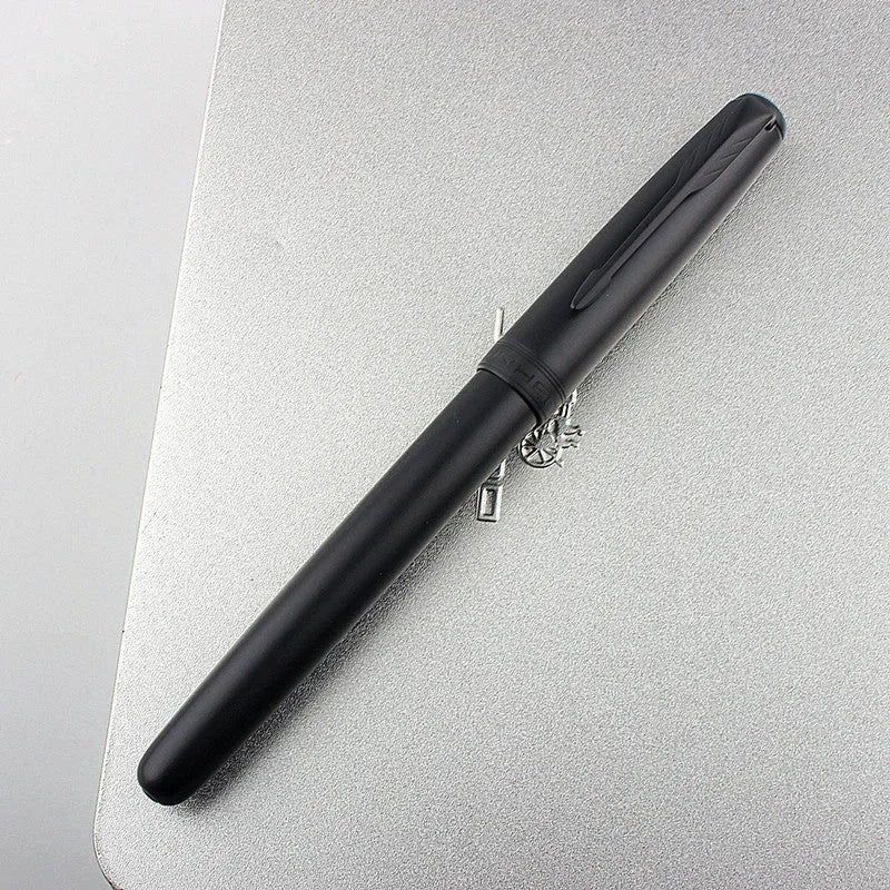 Stainless steel ball pen with 0.5mm tip shown in black gold clip finish
