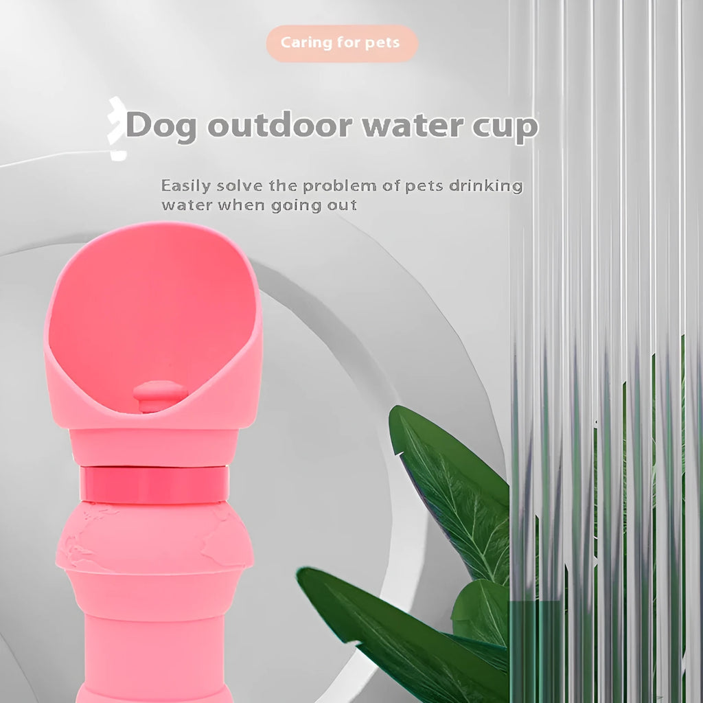 Collapsed and unfolded views of a silicone pet folding water travel bowl in mint green.