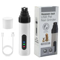 Electric dog nail trimming device with LED display showing speed settings and dust collection compartment