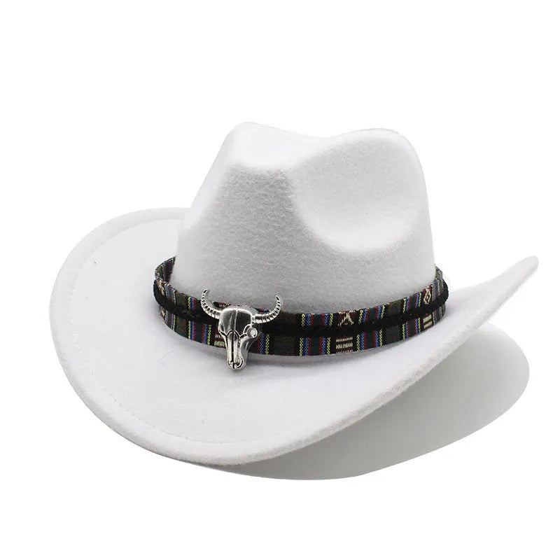 Wool blend Western cowboy hat with wide brim and bell crown in multiple colour options.