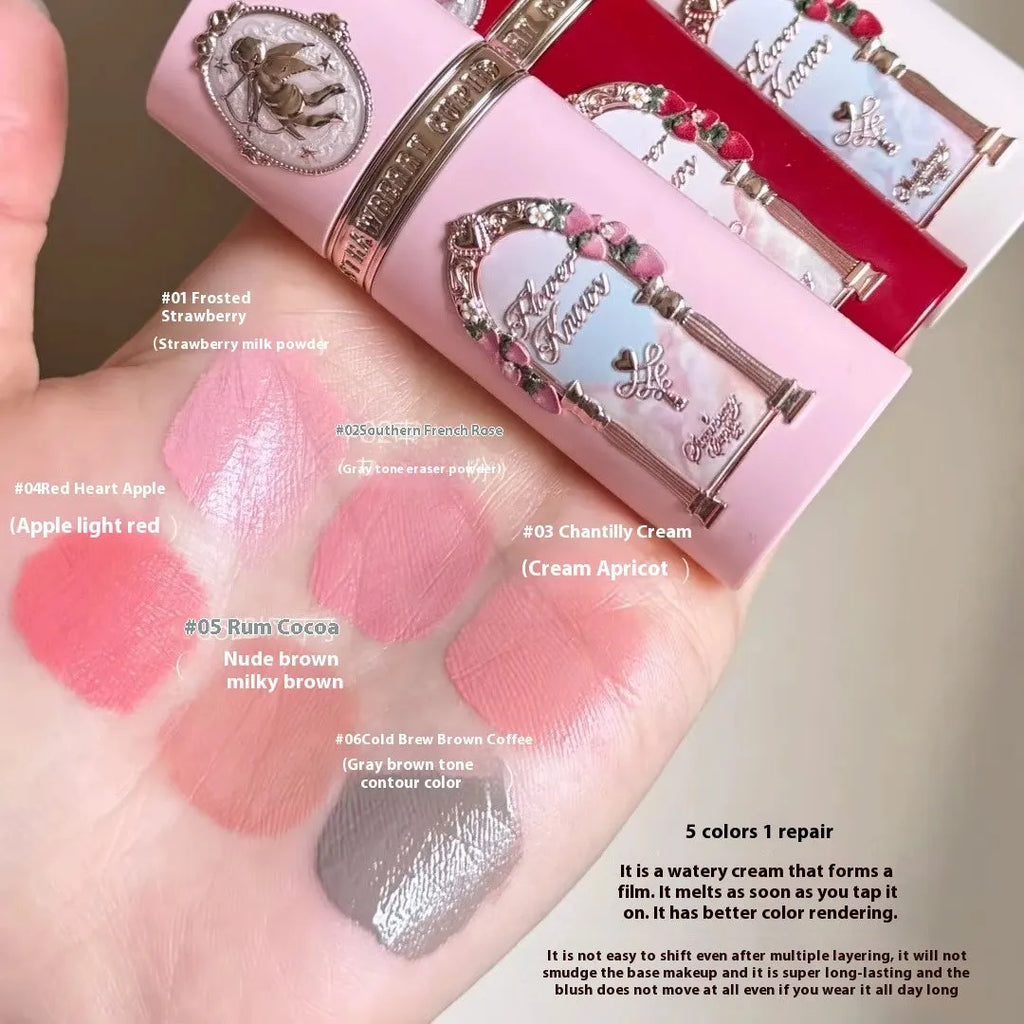 Strawberry Cupid Liquid Blush bottle showing one of six natural colour shades for cheeks