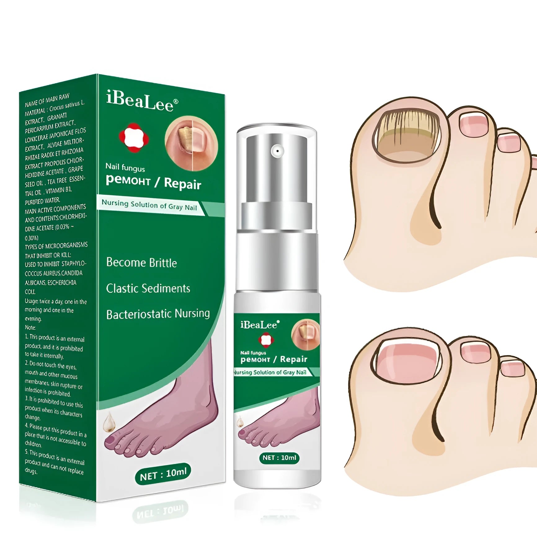 10ml bottle of whitening nail antibacterial liquid for fungal treatment and nail care