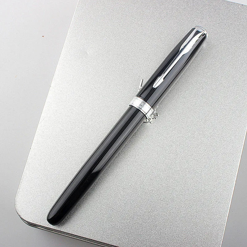 Stainless steel ball pen with 0.5mm tip shown in black gold clip finish