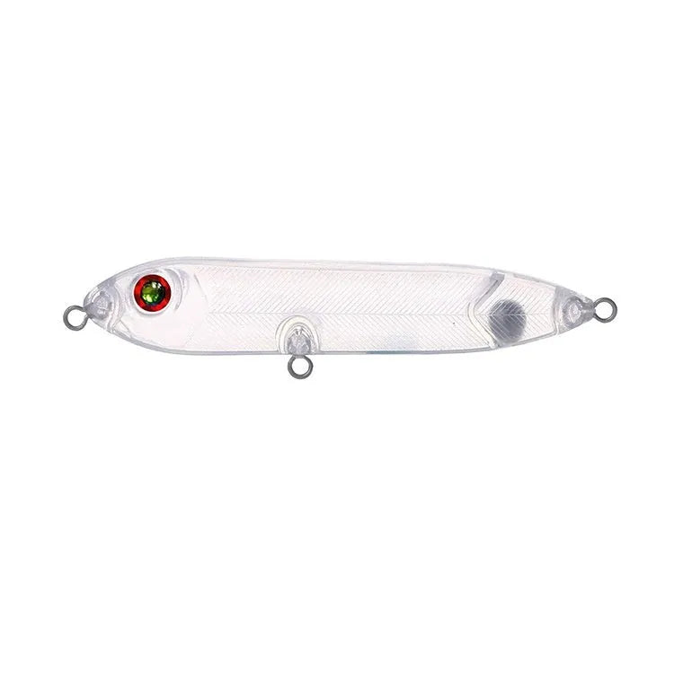 9.5cm transparent blank fishing bait body with 7mm fish eye hole for DIY soft plastic lure making