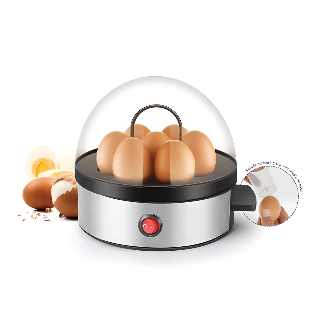 Multifunctional egg cooker mini steamer in ABS stainless steel on kitchen counter