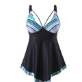 Plus size two-piece bikini swimsuit in quick-drying polyester fabric for swimming