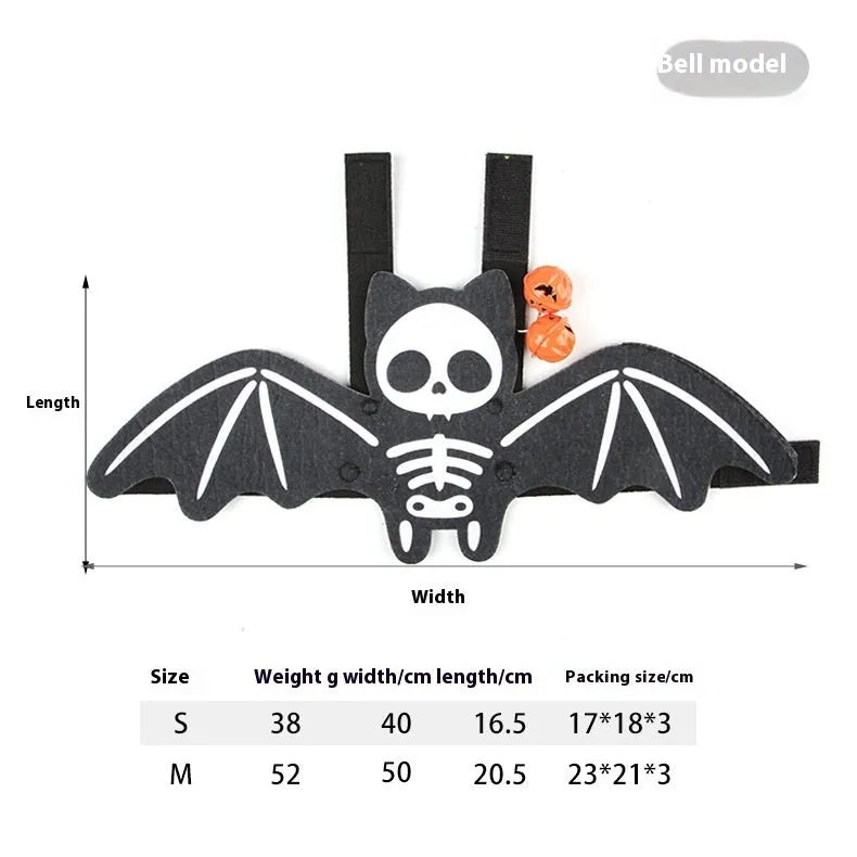 Halloween felt batwing costume for cats in multiple colour options