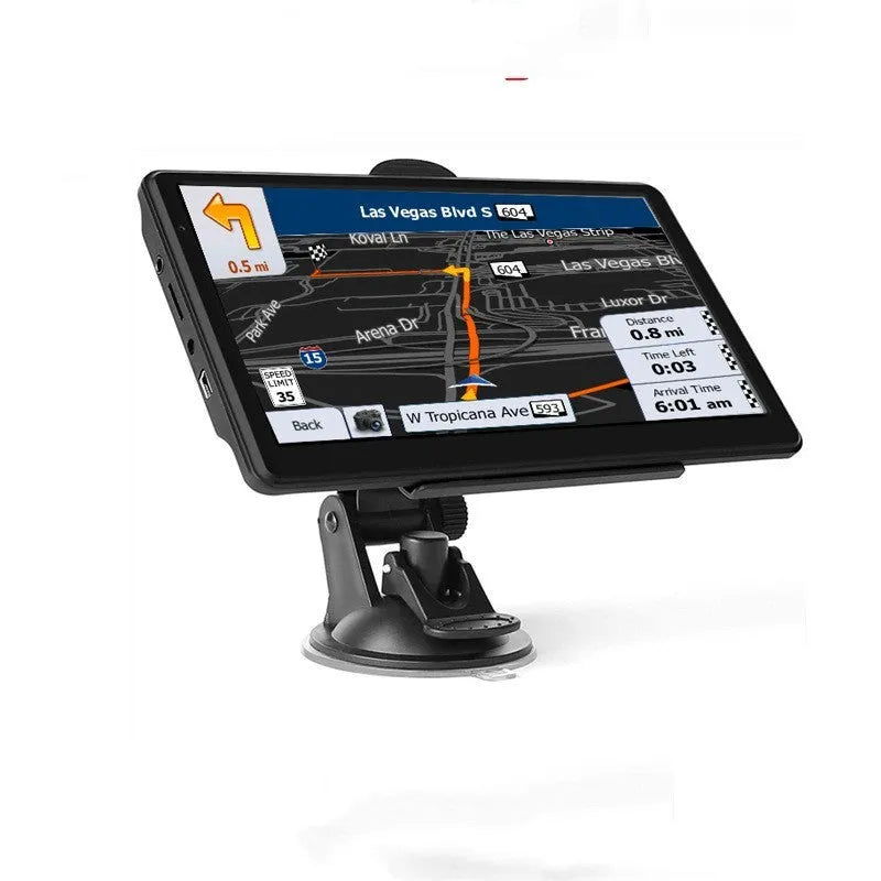 Portable 7 inch car GPS navigation device with touch screen and mounting bracket