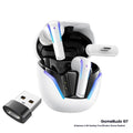 StarCraft Black GameBuds G7 wireless earbuds with gradient breathing light in charging case