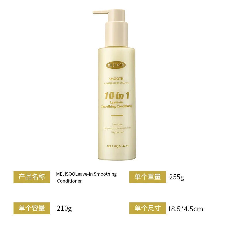 Wash-free soft 10-in-1 hair conditioner bottle, 210g, for moisturising and nourishing hair.