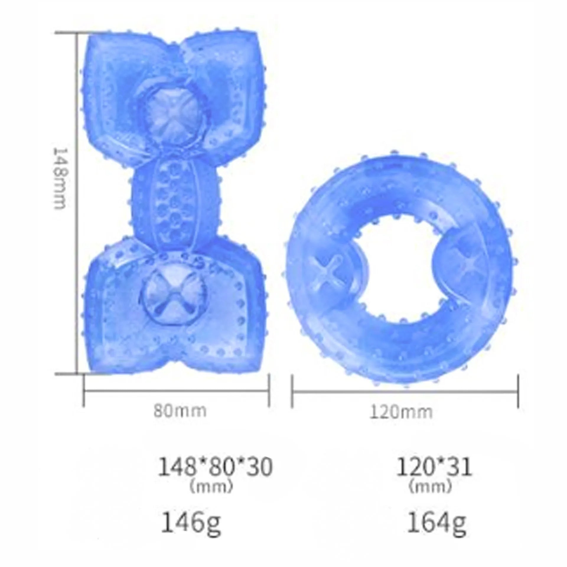 Freezable dog cooling chew toy in bones and circles shapes with thickened design