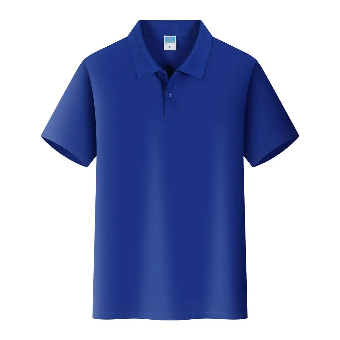Cotton short sleeve straight fit work shirt for custom embroidery on a hanger