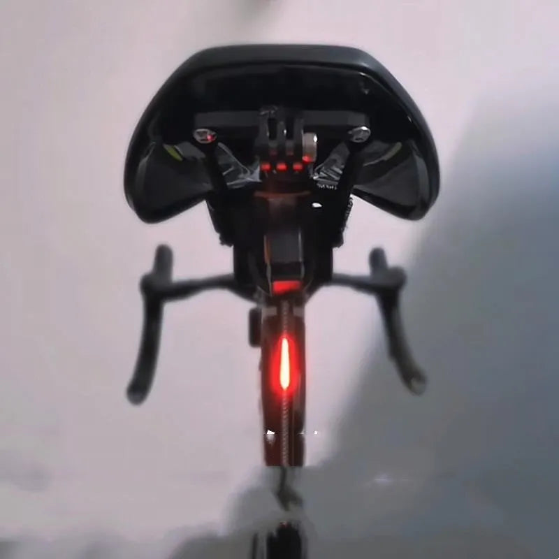 Waterproof USB charging bicycle and motorcycle taillight in blue, pink, red, white, or yellow colour options