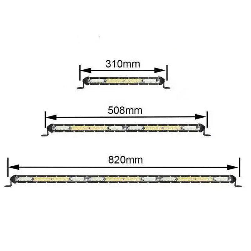 Ultra-thin aluminium LED light bar for vehicle auxiliary lighting with white housing