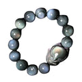 Obsidian fox carved bracelet unisex natural stone beads 10MM to 16MM
