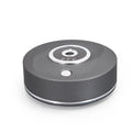USB-powered car air freshener with anti-slip pad in white, grey, or black plastic housing
