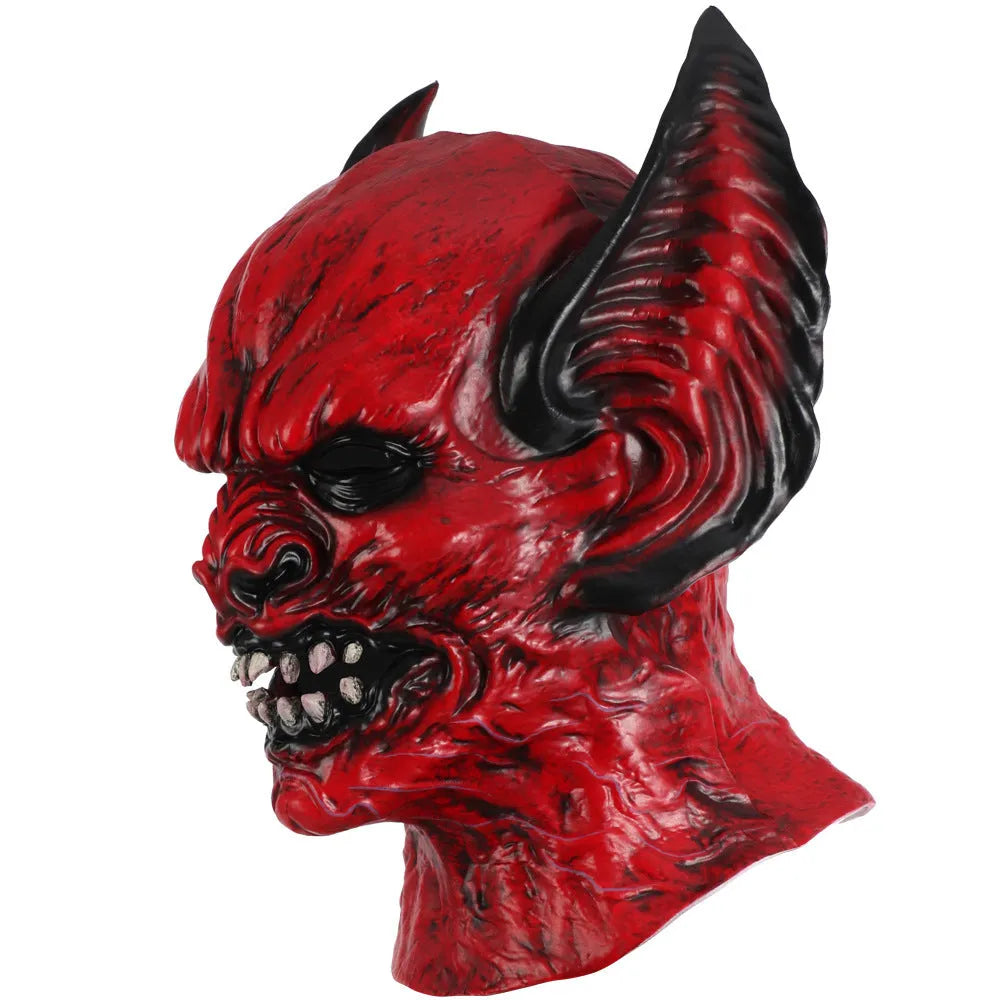 Red RP foam bat head cover horror mask for Halloween and Christmas party dress up