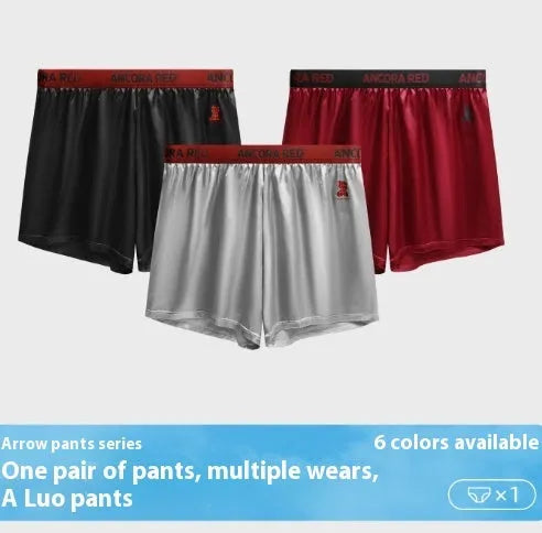 Men's solid colour boxer briefs in black, shown with mid waist design.