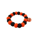 Orange Halloween pumpkin cat collar with breakaway safety buckle on adjustable polyester webbing
