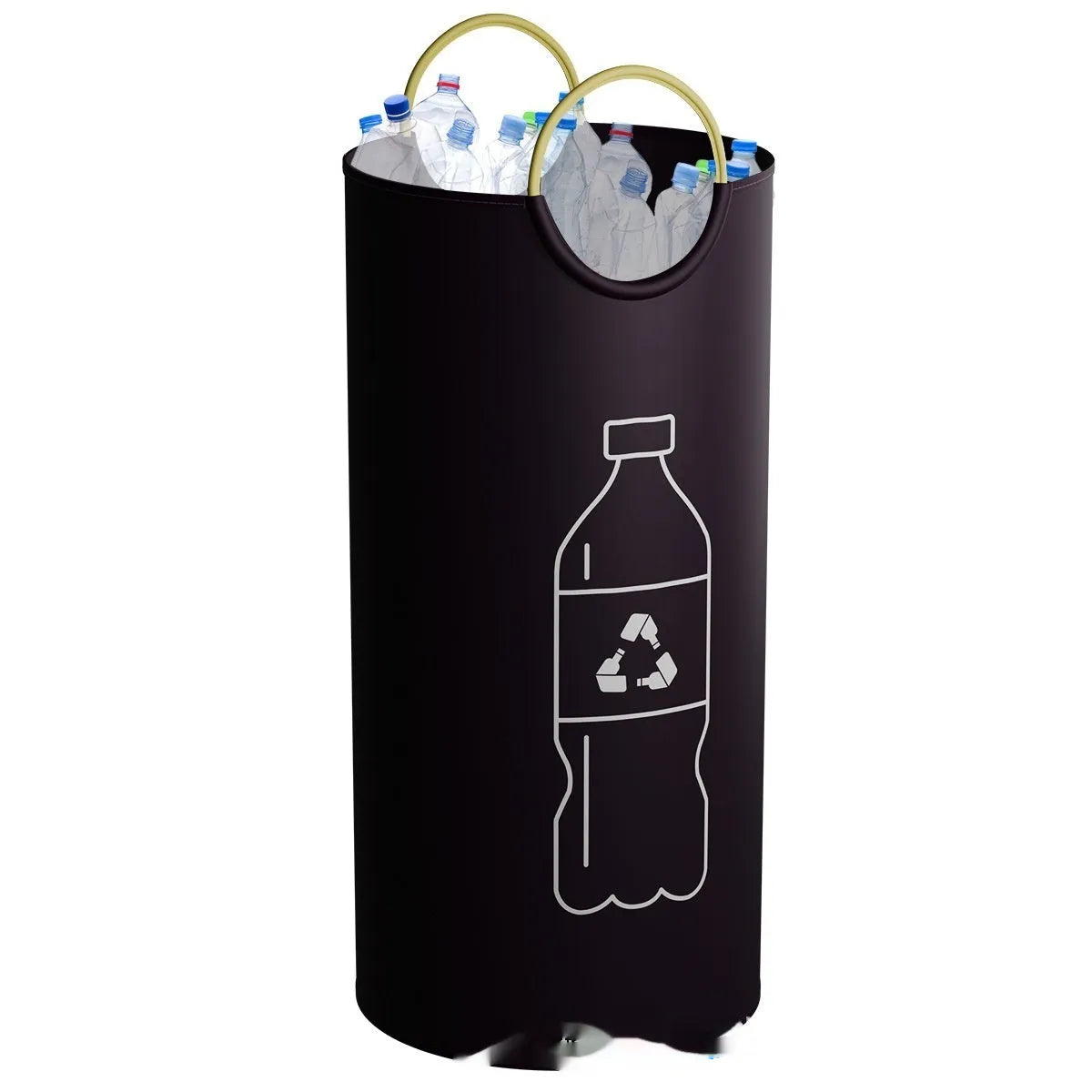 Round portable polypropylene trash can measuring 38cm diameter by 72cm height for outdoor events