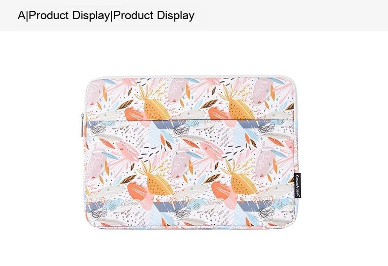 White waterproof laptop inner bag sleeve for 14-inch computers made from PU leather.