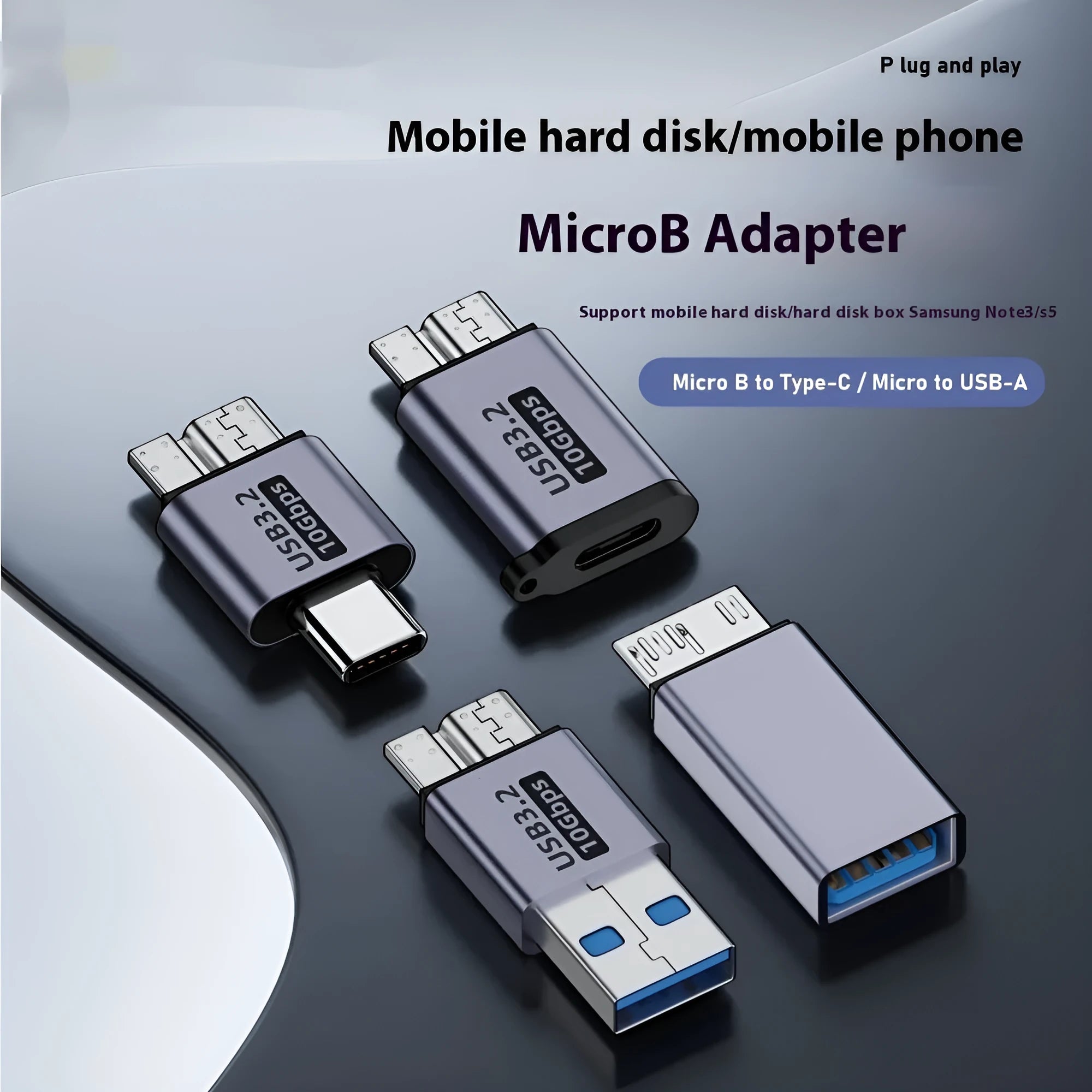 USB Type-A male to Micro-B female adapter for connecting older devices to modern USB ports