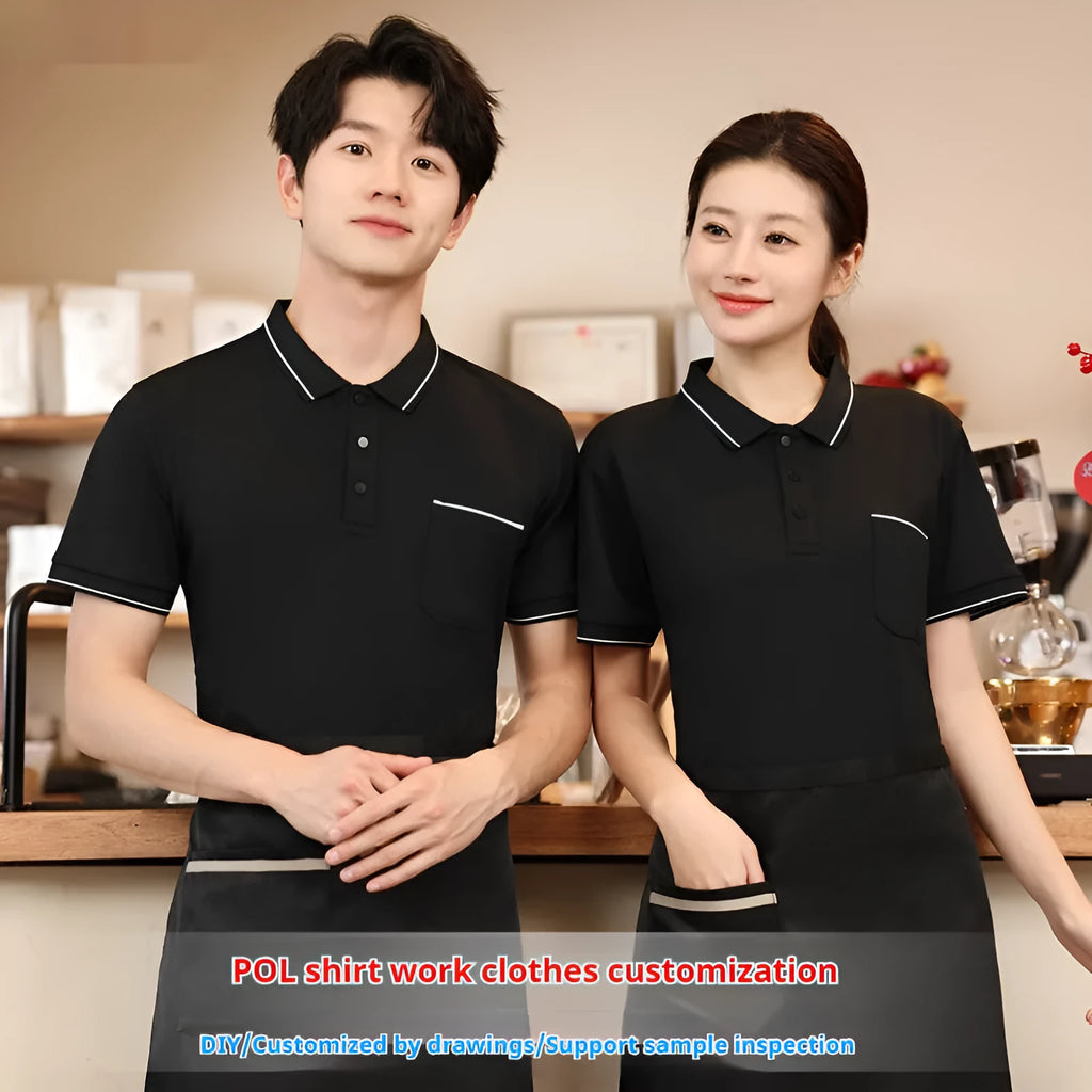 Lapel short sleeve polo shirt with pocket in spandex fabric, straight fit, available in multiple colours