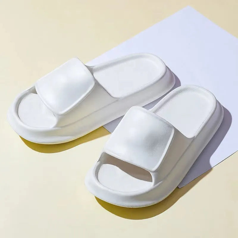 Soft EVA flip-flop slippers with thick non-slip sole in multiple colours on a white background.