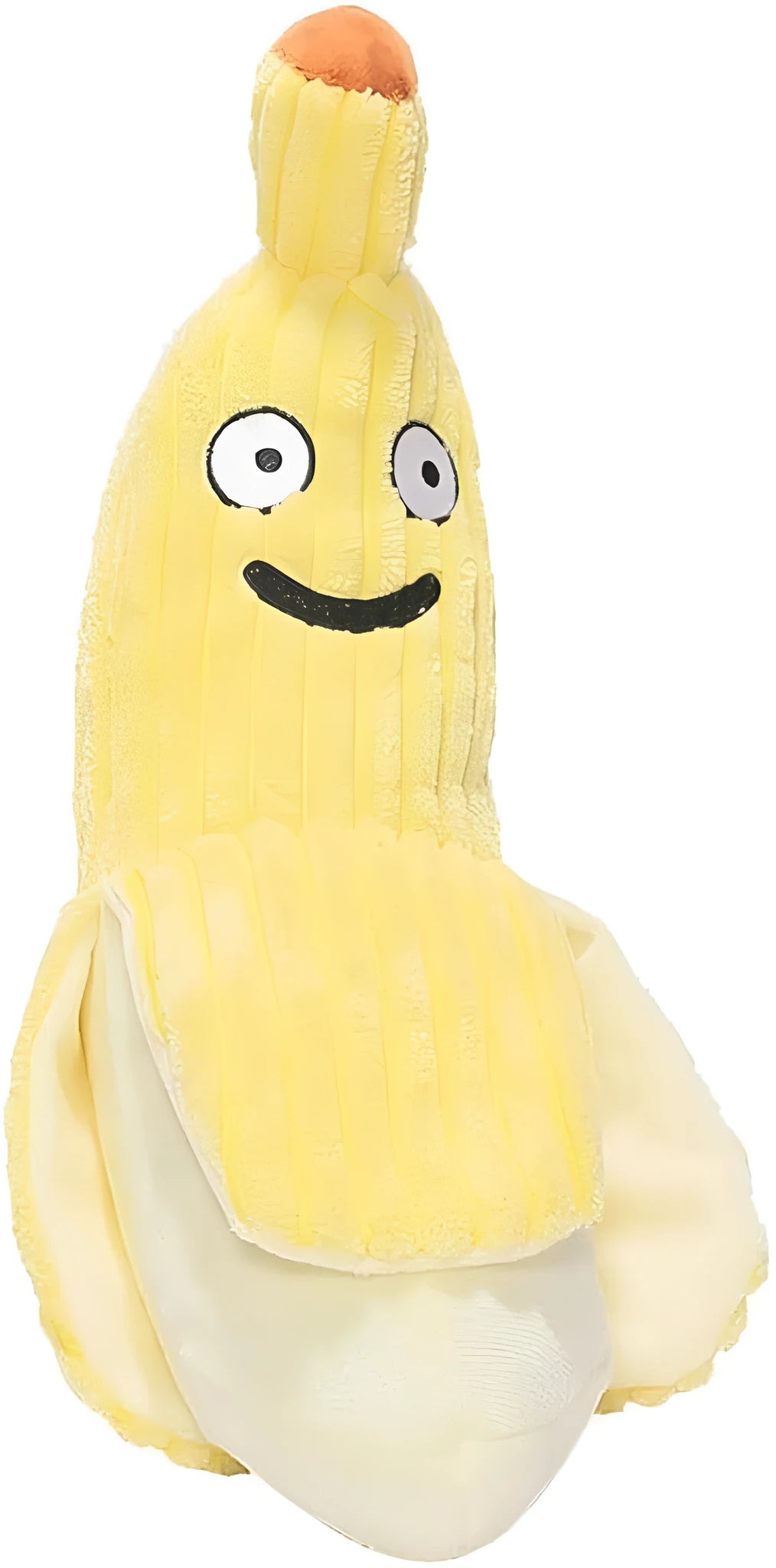 Yellow banana-shaped cat toy with crinkle paper and catnip for indoor cat play