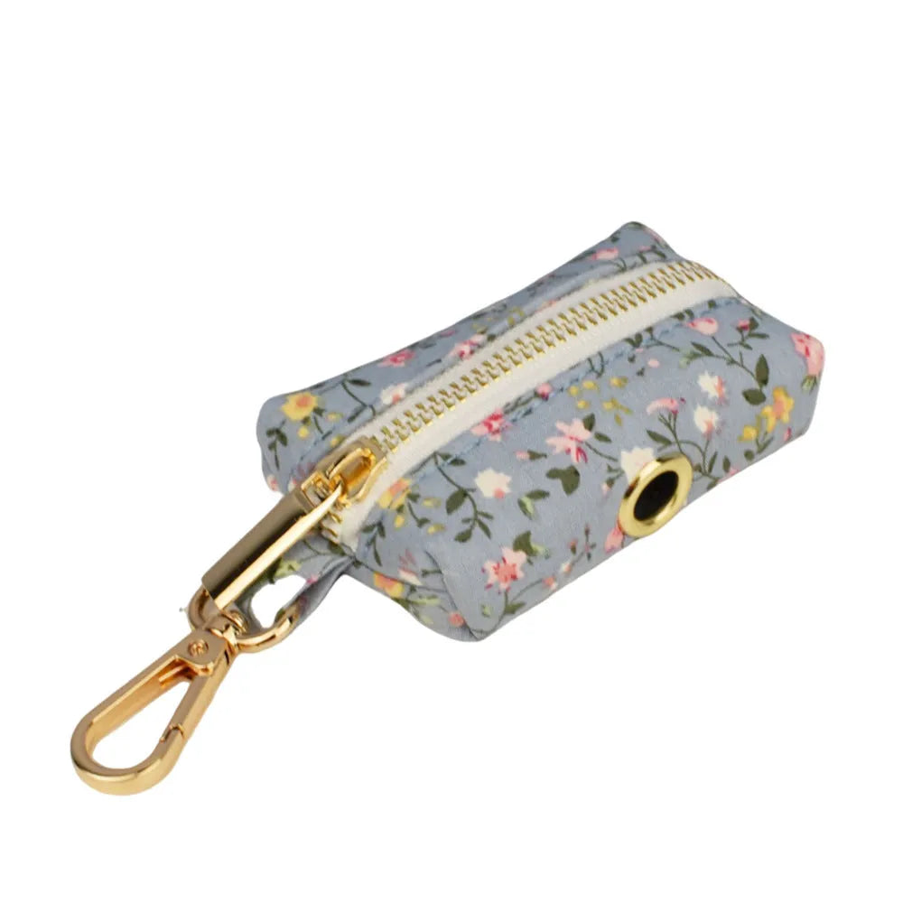Dog collar set with floral polyester cotton bow attachment in five sizes
