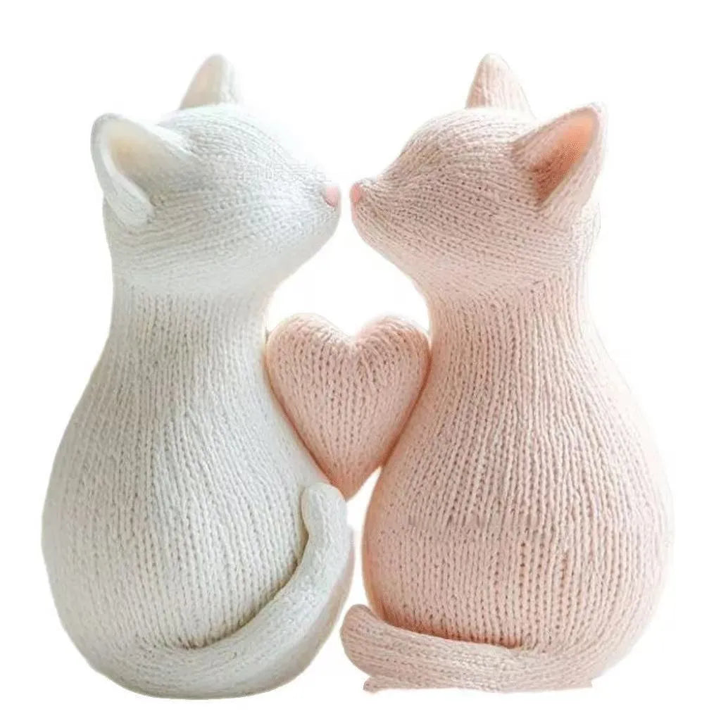Creative desktop knitted cat flowerpot decoration ornament in Style 1, 280g